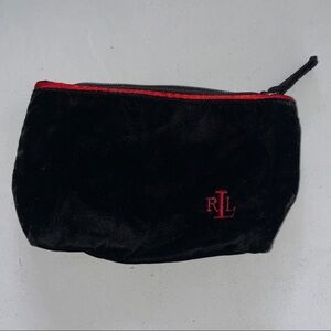 Lauren Ralph Lauren Black and Red Velvet Wristlet